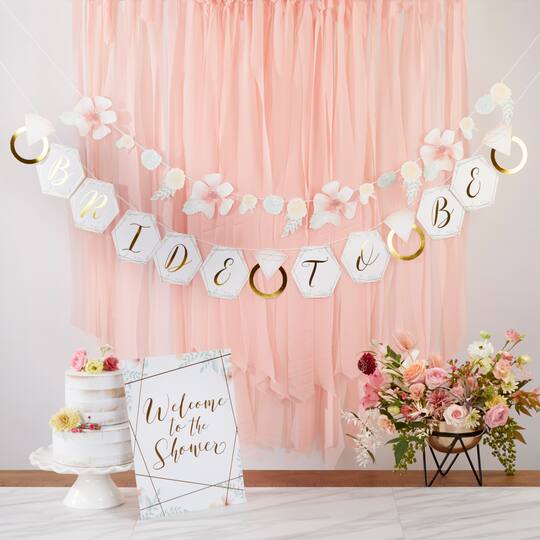 Kate Aspen® Geometric Floral Bridal Shower Party Décor Kit with Gold Foil
